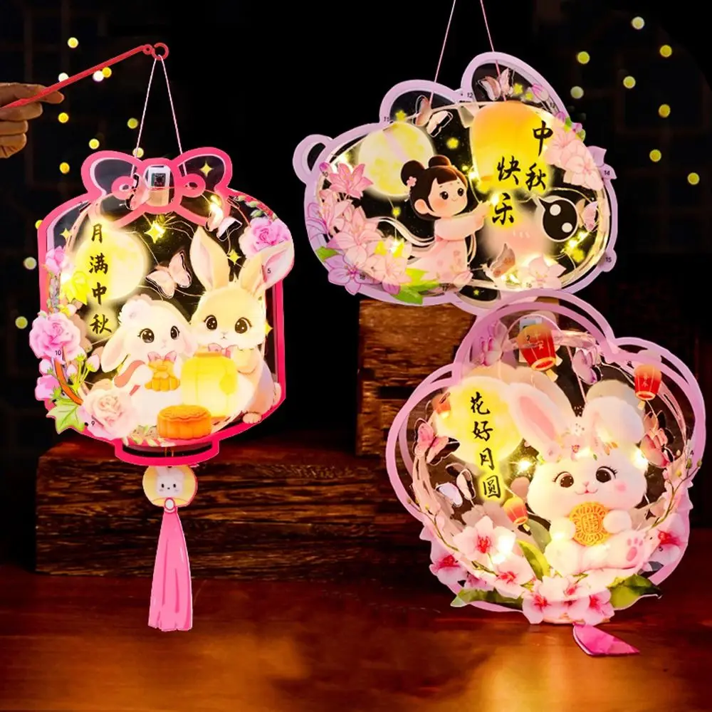

Cute Chinese Rabbit Lantern Traditional Blessing Handheld Paper Lantern Handmade Portable Antique Lantern Festival Gift