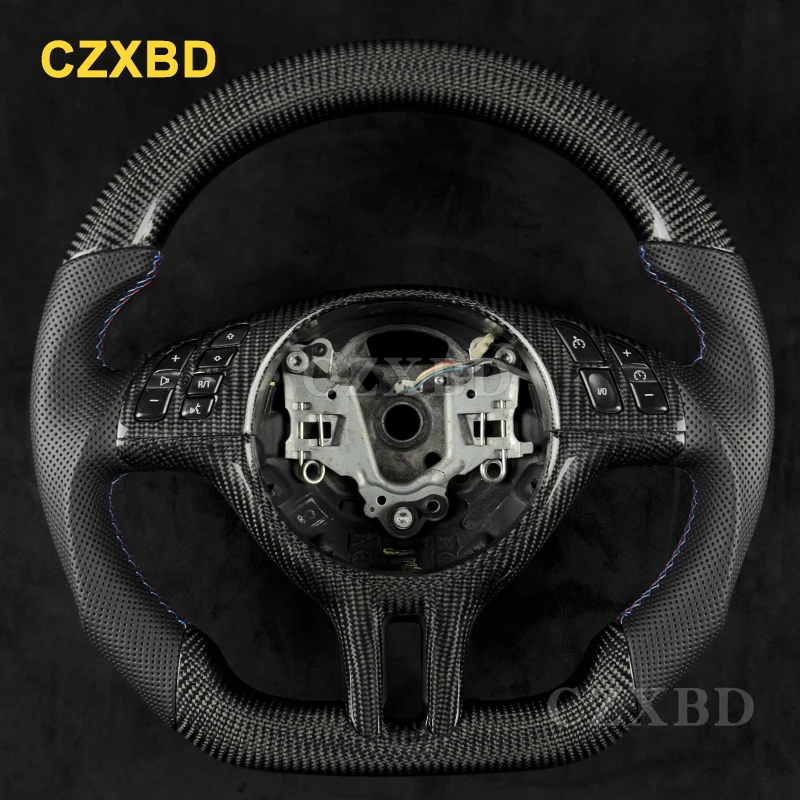 

For BMW 323CI E46 Glossy Real Carbon Steering Wheel High Quality Leather Customized