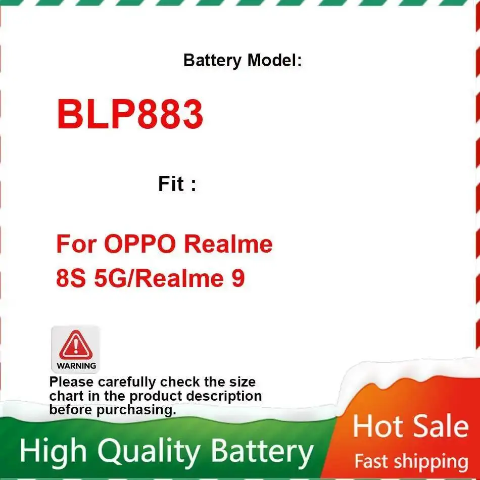 

Портативный аккумулятор для мобильного телефона Oppo Realme 8S 5G 9 5000 мАч BLP883