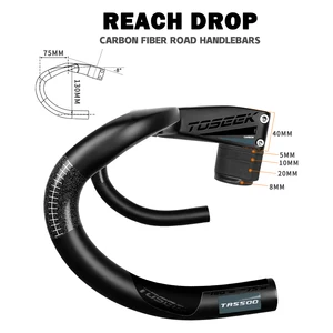 TOSEEK - مقود دراجة كربوني ، 28.6 مم ، قطع غيار دراجة الطريق ، T800 أعلى 9 مبيعات مقود متكامل من الكربون - رقم 5
