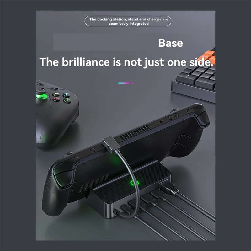 Abjf-para estação de encaixe de deck de vapor rgb suporte-adaptador de vídeo compatível carregador usb tipo-c para console de jogos de deck de vapor