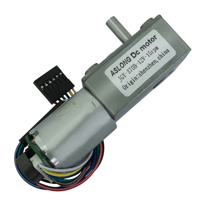 JGY-370B encoder test code disc motor worm gear motor DIY motor 12V 4/7/13/17/20/28/115RPM