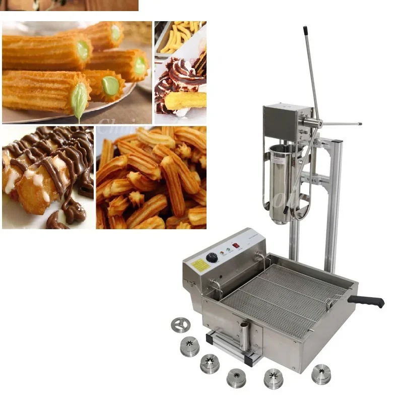 25L Large Commercial Spanish Churro Fryer With 5L Manual Churros Maker Deep Electric Oil Fryer Spanish Churros Making Machine