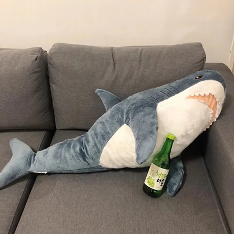 140cm Giant Shark Plush Toys Soft Stuffed Dolls Speelgoed Animal Reading Pillow Cushion for Kids Birthday Gifts