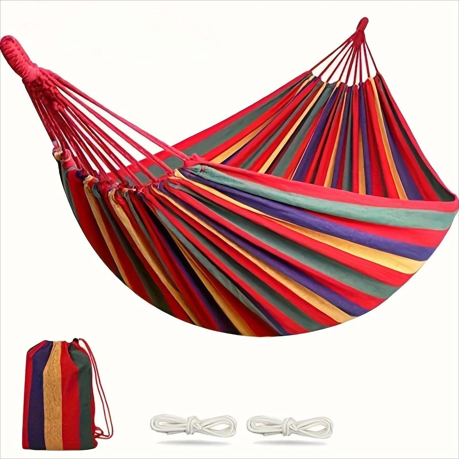 Heavy-Duty Outdoor Hammock, 450lbs Capacity, Durable and Portable, Includes Tree Straps and Travel Bag, Ideal for Camping