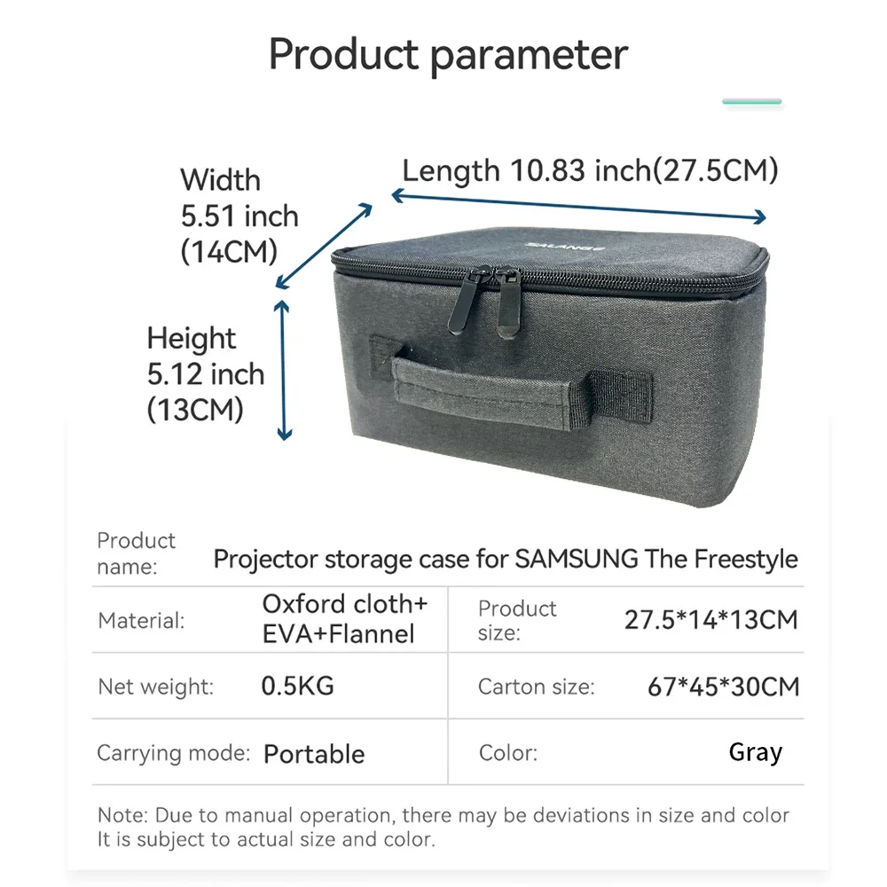 Salange HY320 bolsa de almacenamiento para proyector, estuche de viaje, bolsa para proyector, Protector con cremallera, bolsas de transporte para accesorios de proyector HY300