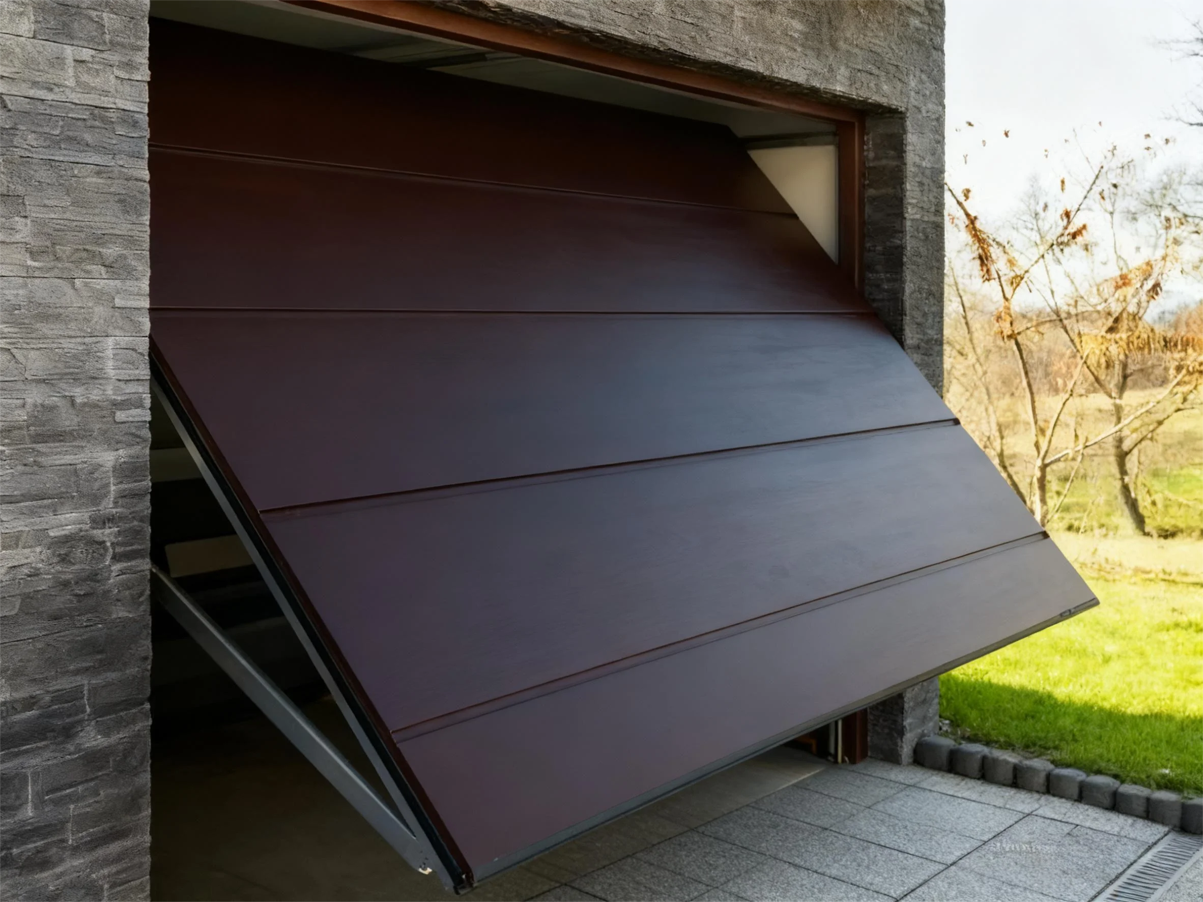 EdgyDoor Custom Flip-Up Garage Door - Durable, Sturdy for Residential Use