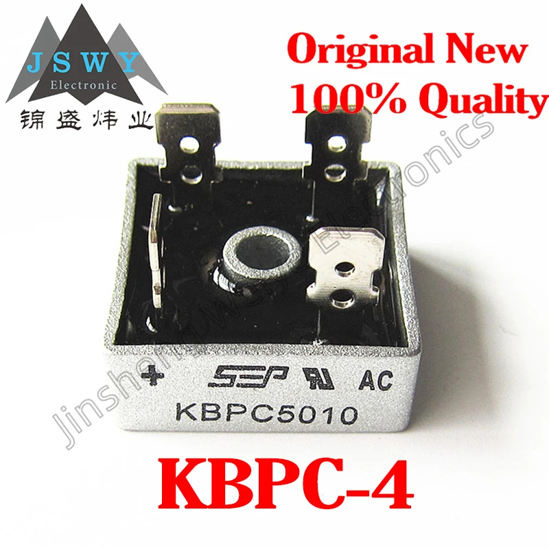 

(10/50pcs) KBPC5010 DIP-4 1000V 50A Single-Phase Bridge Rectifier. In stock, brand new. Fast shipping.