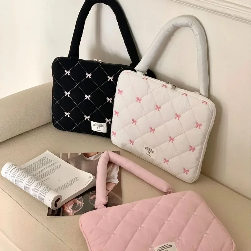 Bowknot Laptop Computer Hanging Protective Sleeve Bag For Macbook For IPad Pro For DELL For HP Notebook PC Handbag Protector