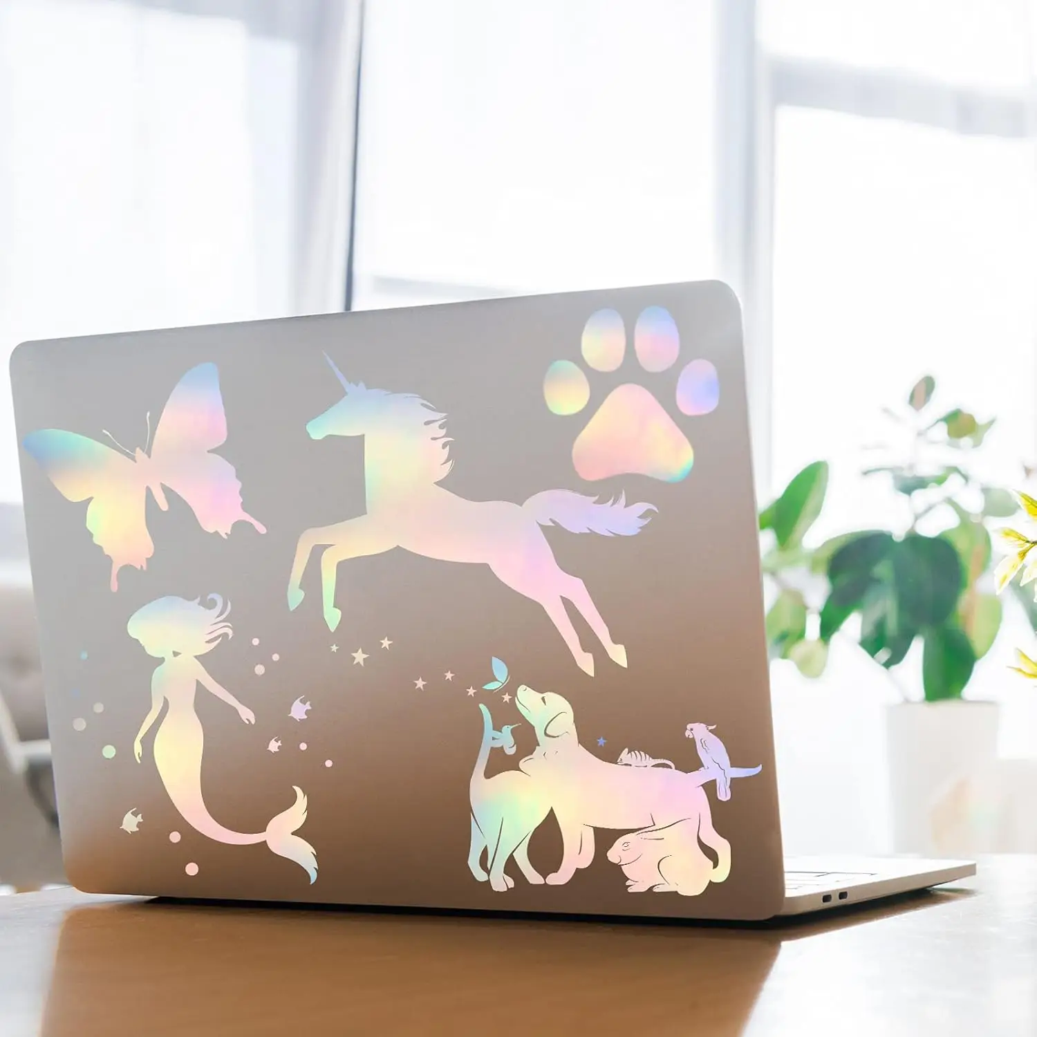 A4 50 folhas 8.3x11.7 em arco-íris adesivo holográfico papel glitter transparente sobreposição filme de laminação a frio folha de vinil autoadesiva