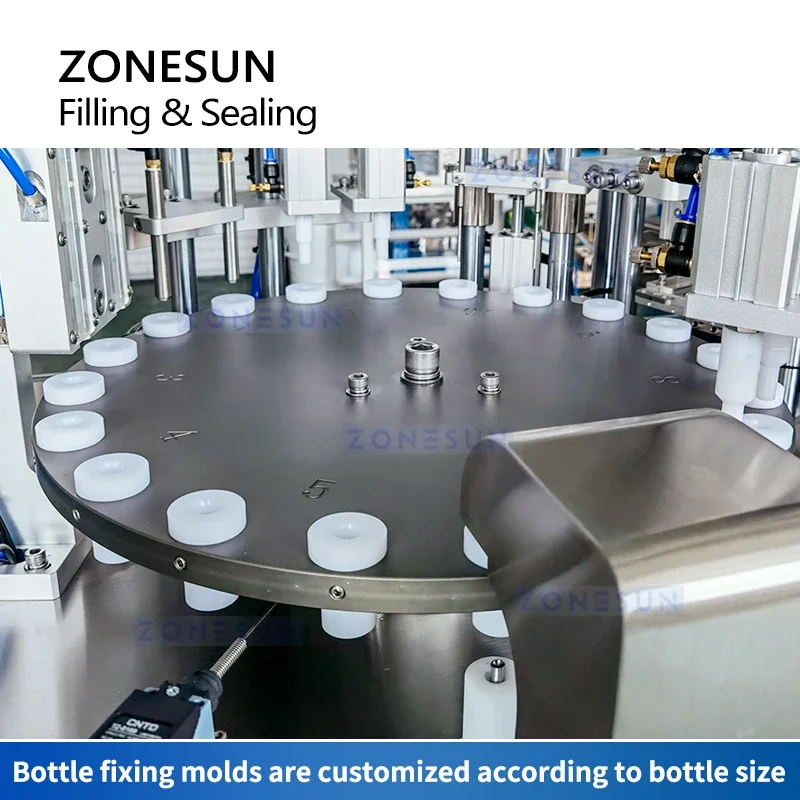 ZONESUN Automatic Ceramic Pump Liquid Filling and Sealing Machine Plastic Ampoule Bottles Double Head  ZS-AFC5