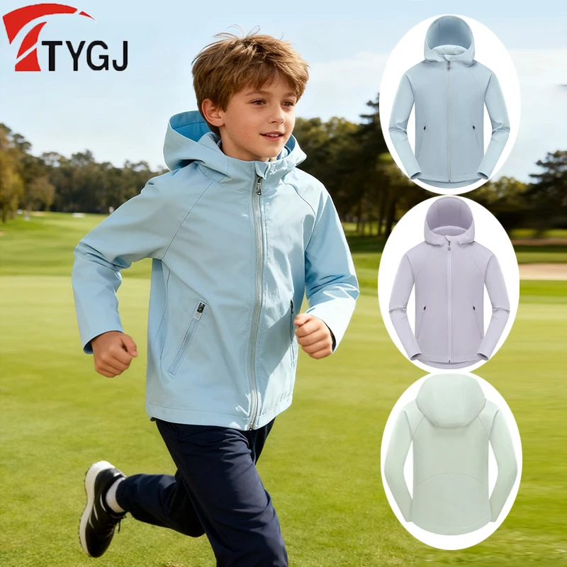 

TTYGJ зимняя куртка для гольфа для мальчиков и девочек, детское водонепроницаемое ветрозащитное пальто, детская теплая ветровка с капюшоном для гольфа, осенняя верхняя одежда с капюшоном