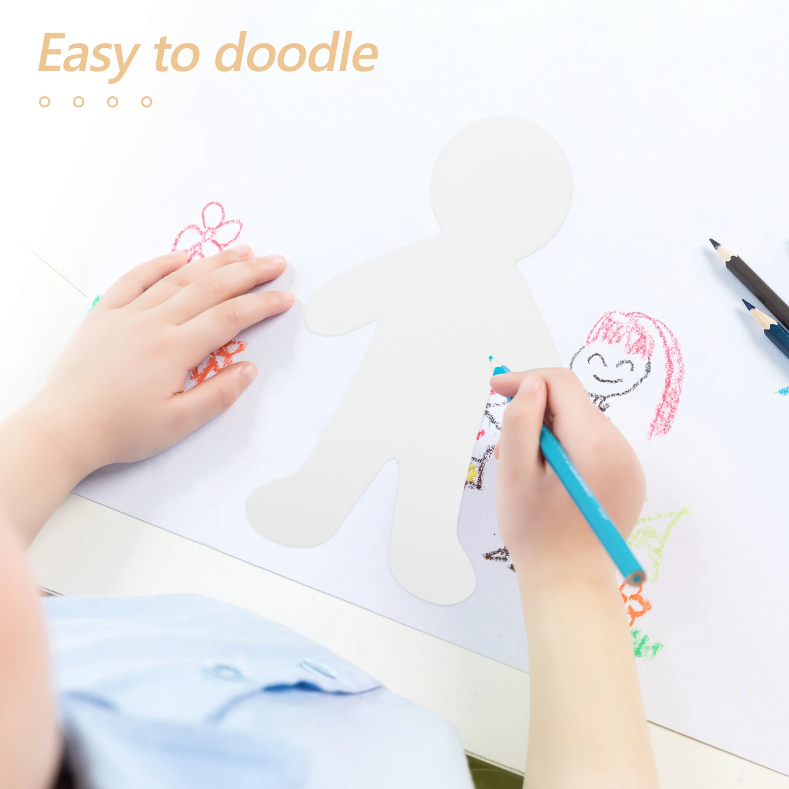 

20pcs White Paperboard People Cutouts Blank Human Shapes Children's Graffiti Dolls Art Project for Kids DIY Craft School