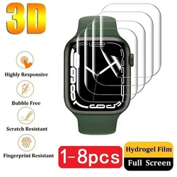 Lámina de película protector pantalla para Apple Watch Ultra 49mm 8 7 45mm 41mm SE 6 5 4 44mm 40mm 3 2 1 42mm 38mm, Película protectora de hidrogel para Apple Watch Ultra 8 7 SE 6 5 4 3 2 1