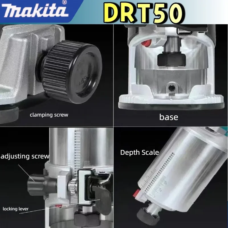 마키타 DRT50 오리지널 무선 트리머 충전식 트리밍 머신 브러시리스 슬롯팅 툴 목공 조각기