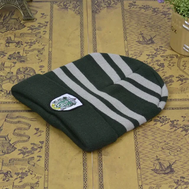 Harry Potter Embroidered Knitted Hat Hogwarts Badge Pattern Wool Cap for Women Men Winter Warm Windproof Hat Cosplay Props