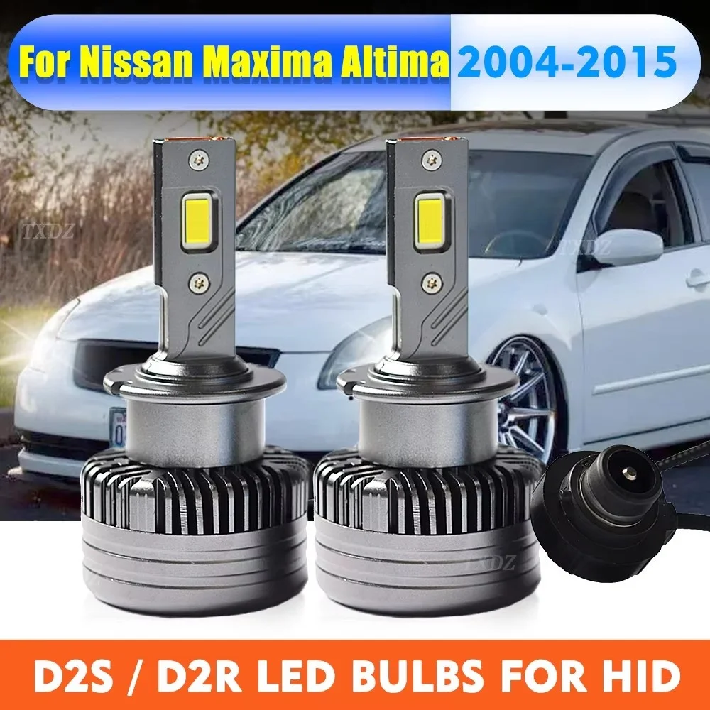 LED Headlight Bulbs D2S D2R Turbo Light Xenon HID Conversion Kit Auto Lamp For Nissan Maxima 350Z Altima 04-15 Car Accessories