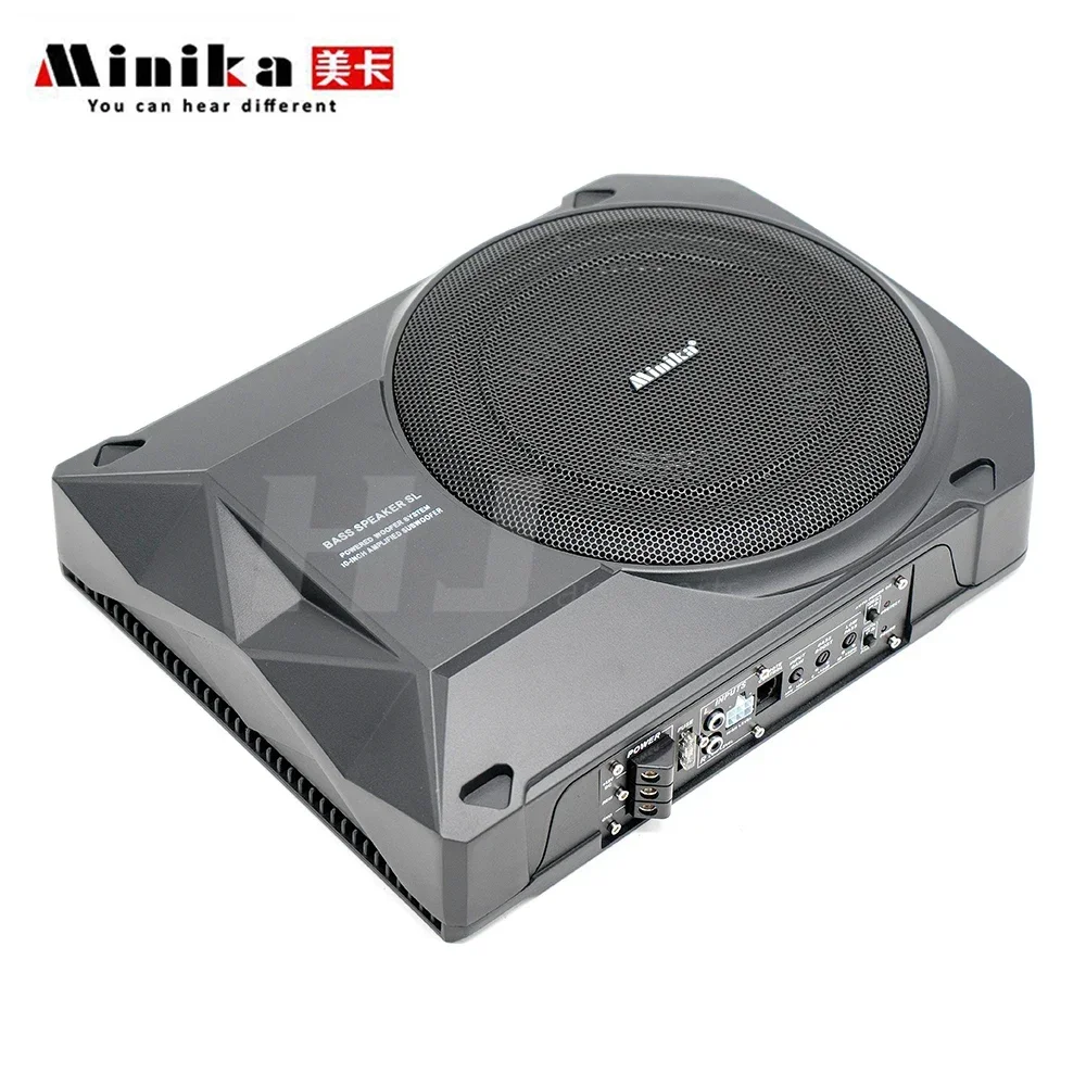 10 Inch Car Ultra Thin Aluminum Shell Active Subwoofer Car Bass Speaker with 1200W Amplifier Bass Horn Audio System Under Seat