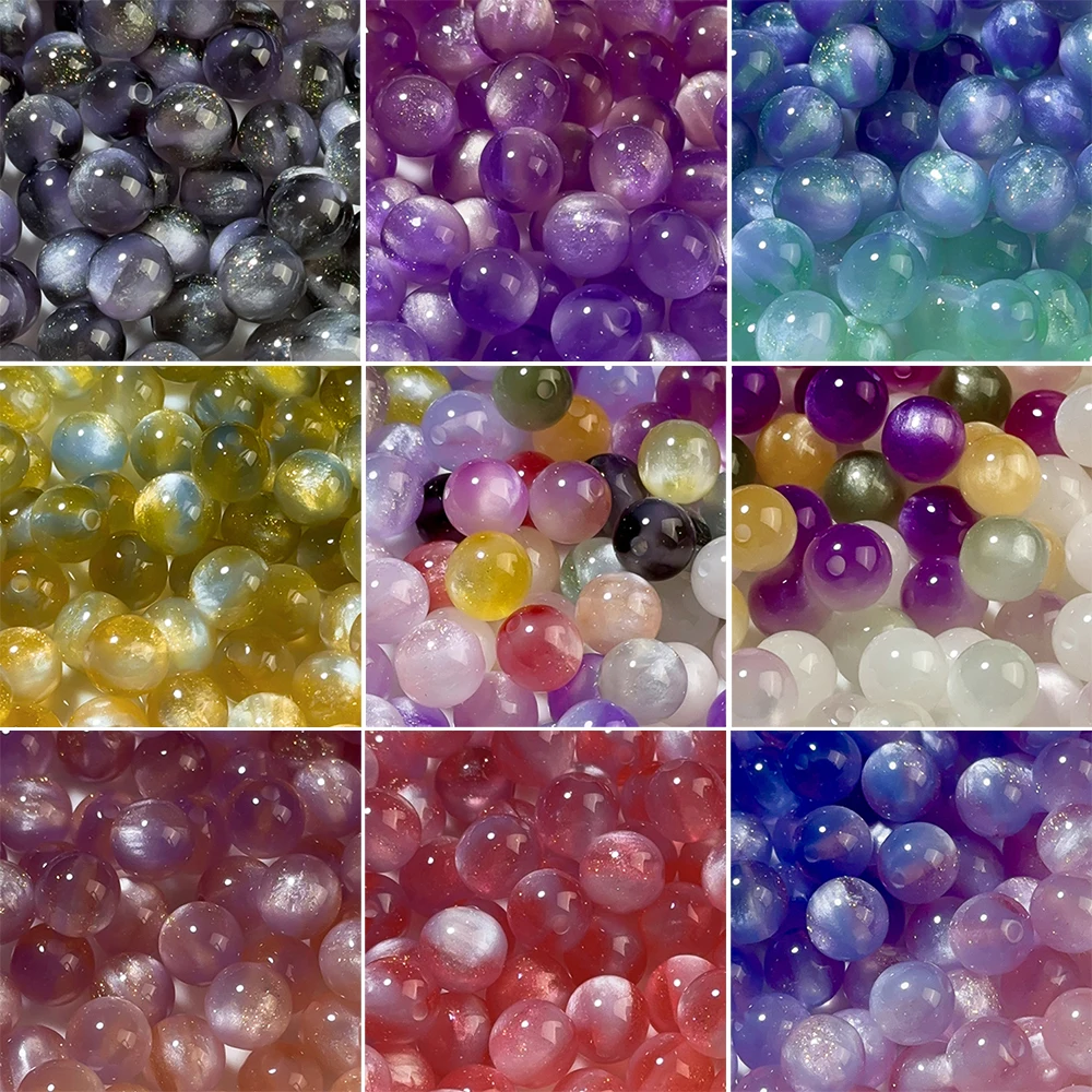 

10pcs 10/12mm Resin UV Changing Reactive Beads Colored Round Spacer Beads for DIY Bracelets Necklaces Jewelry Making Accessories