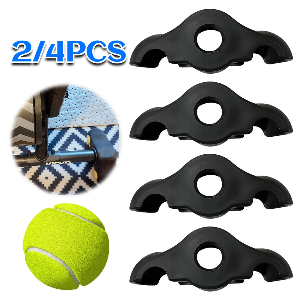 

2/4 Pack Tennis Ball Foot Pads Shock Absorbing Indoor Cycling Snap Rocker Feet Adapters Rocker Plate Feet for Smart Bike Trainer