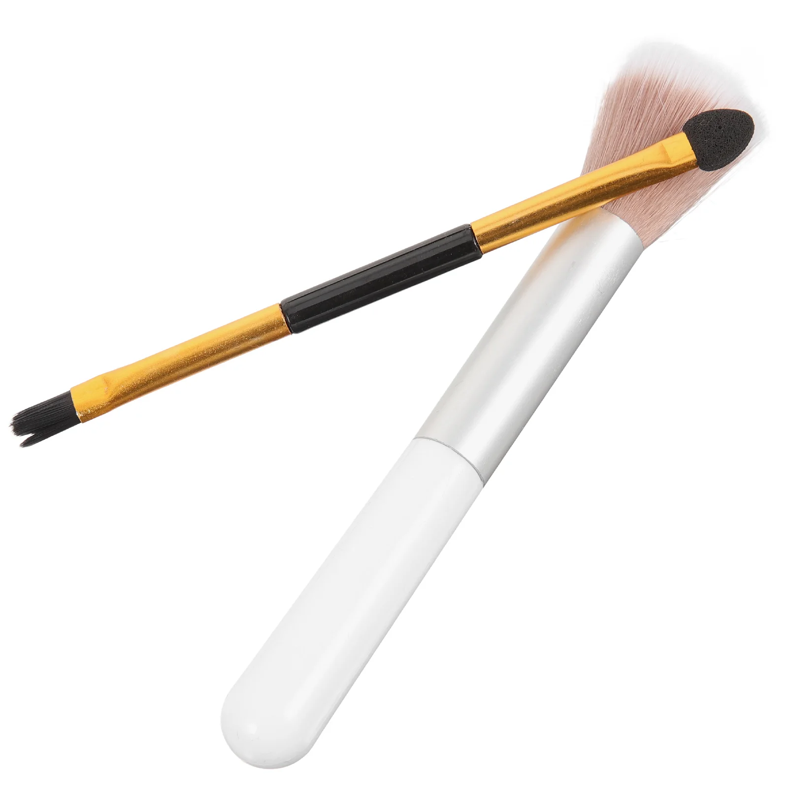 2 個のハイライターブラシ両端アイシャドウメイクブラシプレミアムプラスチックウールソフトアイブラシ女性用