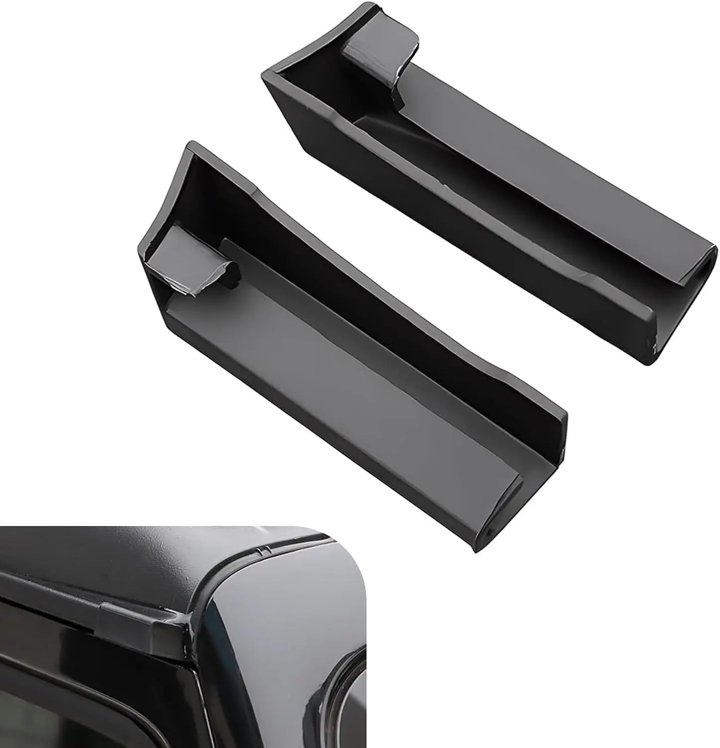 2Pcs Black Rain Gutter for Jeep Wrangler JK JKU 2007-2017 For Jeep JL 2018+ Exterior Accessories Roof Hard-Top ABS Rain Groove