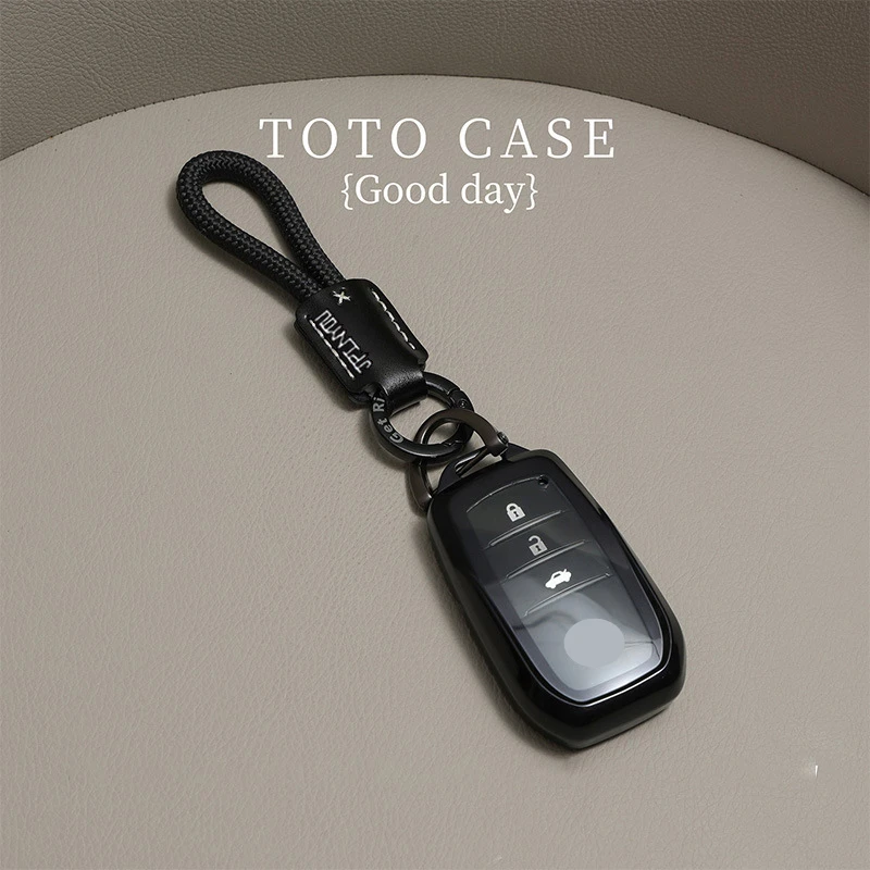 حافظة مفاتيح السيارة من البولي يوريثان غطاء عن بعد شل حامل سلسلة فوب لتويوتا كراون ميرا هايلاندر كورولا كروس بريوس كامري Rav4 Bz4x BZ3 #2