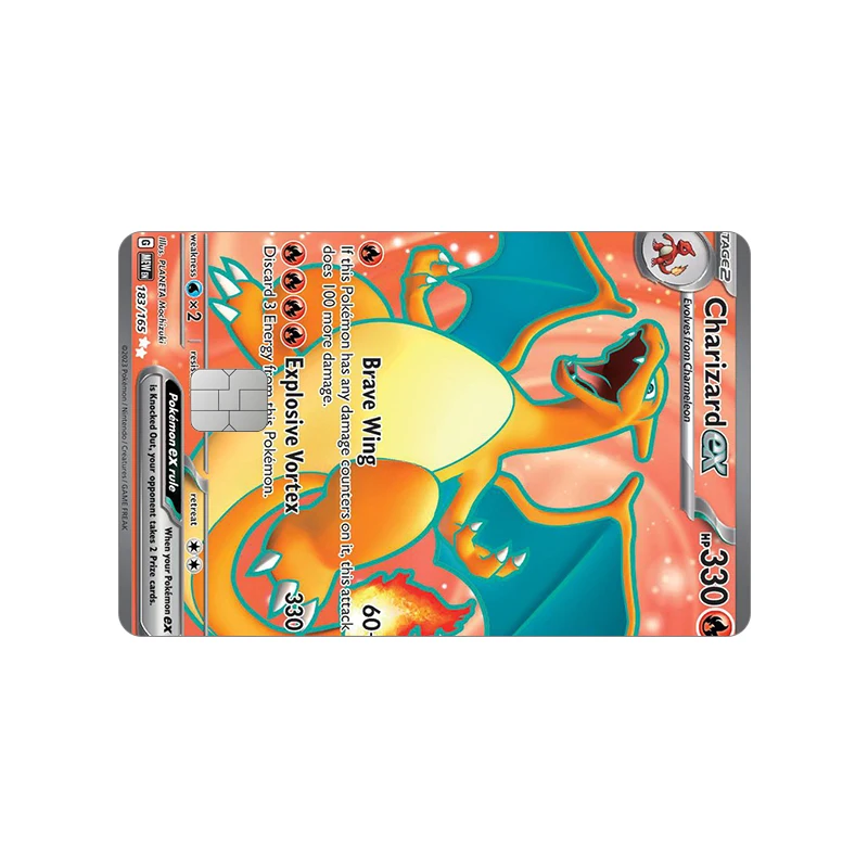 151 Adesivos de Cartas PTCG: Charizard Escarlate, Alakazam Violeta, Ex Wartortle, Blastoise, Zapdos, Poliwhirl, Adesivos de Identificação para Campus, Presentes