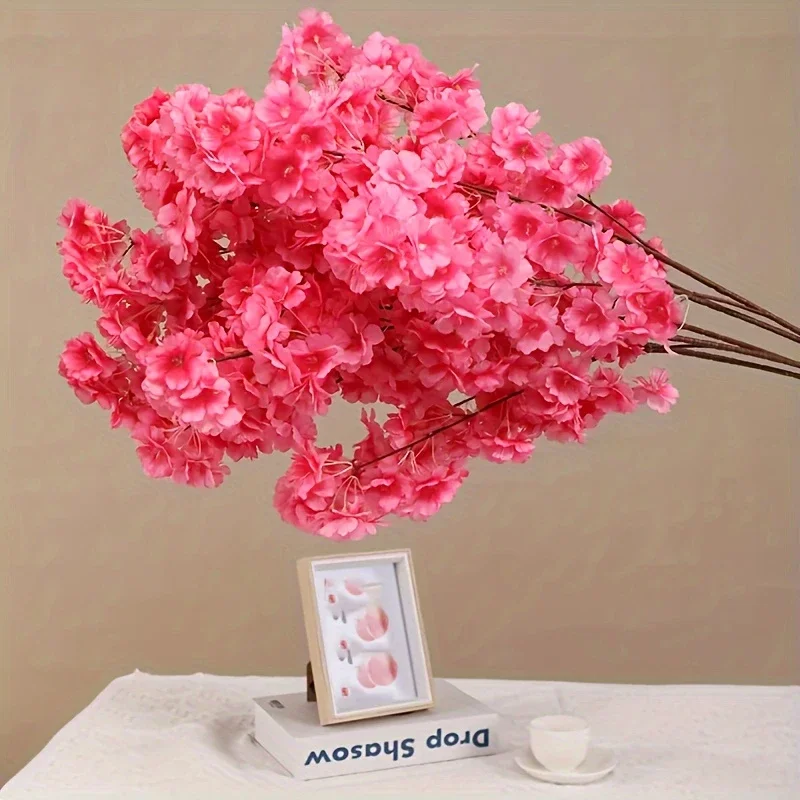 Künstliche Kirschblüte, rosa, weißer Kirschbaum, Seidenblume, Frühlingskirsche, DIY Bonsai-Bogen, Hochzeit, Requisiten, Heimdekoration – Detail 6