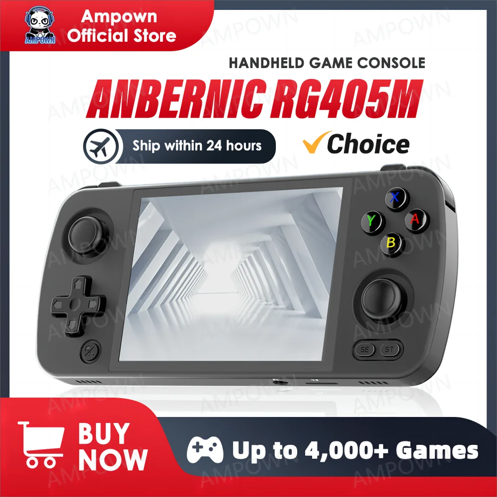 ANBERNIC RG405M Handheld Game Console 4\'\' IPS Touch Screen Android12 System Metal Shell Retro Video Game Player 4500mAh Battery