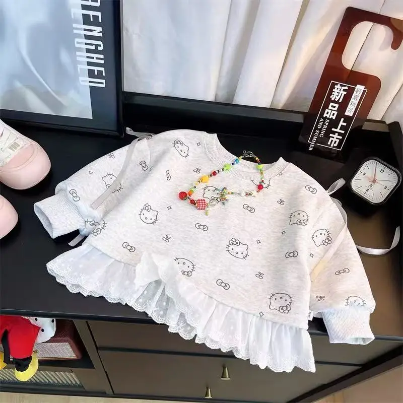 سانريو طفلة الملابس مجموعة الخريف طفل بلوزات البلوز الحلو مرحبا كيتي بلوزات و طماق السراويل 2 قطعة بدلة رياضية للأطفال