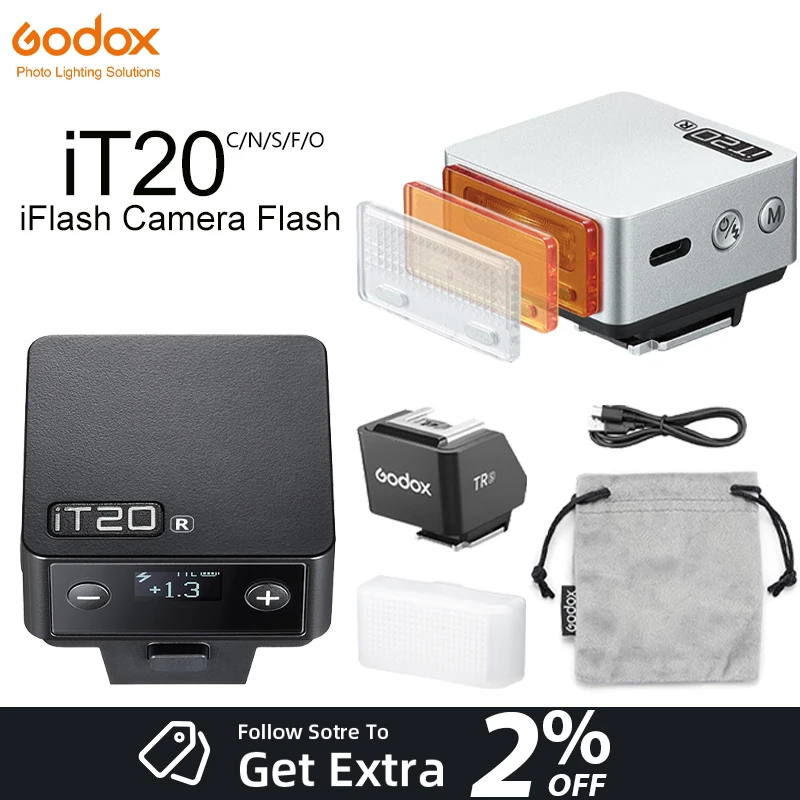 

Вспышка Godox iT20 Mini с диффузором TR Hot Shoe Riser, TTL, автоматическая, с частотой перезарядки 1,5 с, для Canon, Nikon, Sony, Fuji, OLYMPUS
