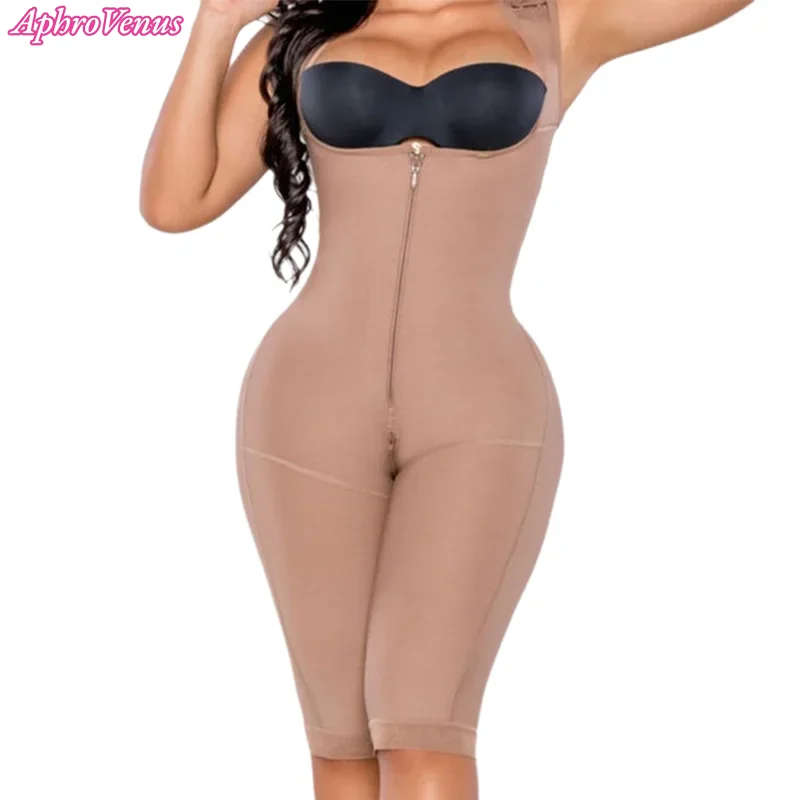 

Fajas Colombianas Hourglass Girdles For Women Knee length Shapewear Compression Waist Trainer Sheath Flat Belly Corset