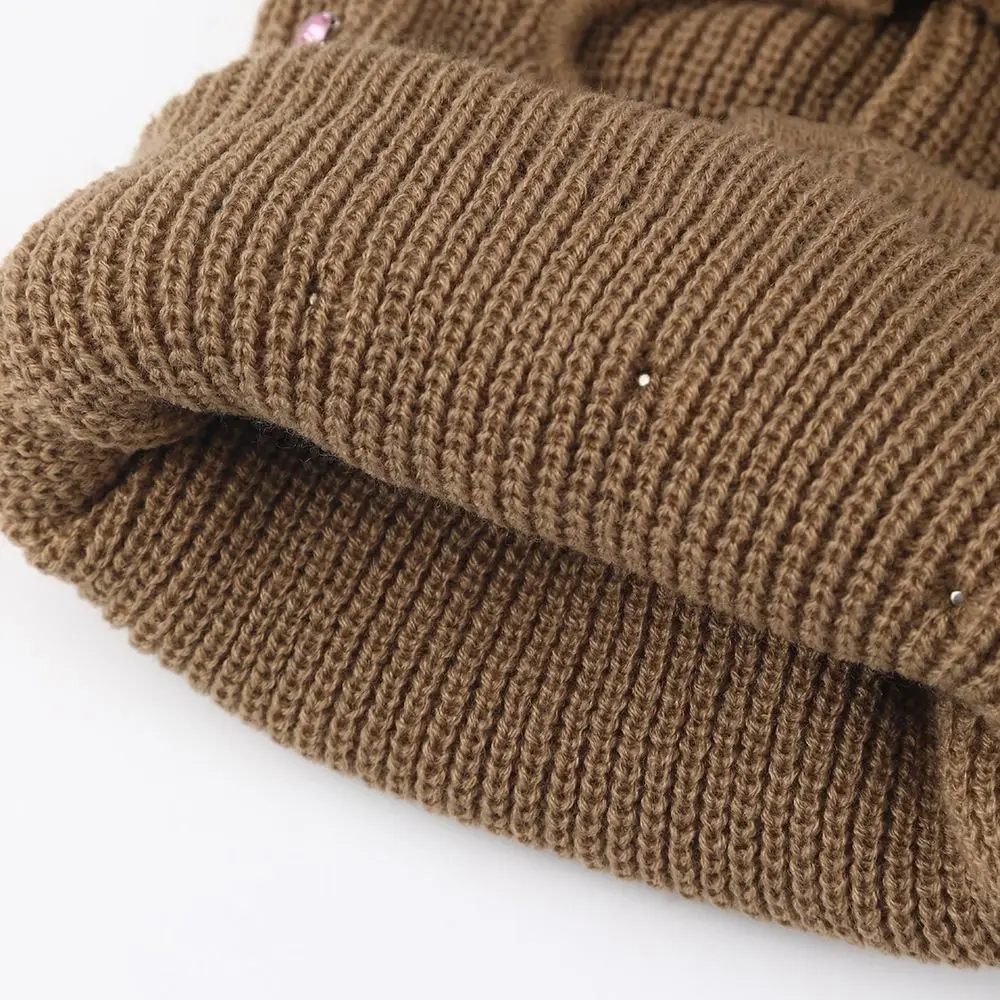 New Knitted Texture Knitted Ski Mask Solid Warm Winter Face Cover Windproof Stretchable Fit Full Face Balaclava Winter