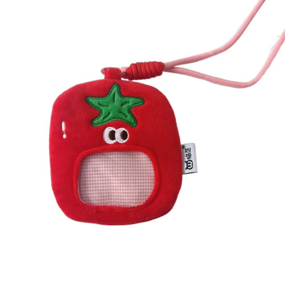 Espressione Cartoon Pomodoro Portamonete Porta carte idolo coreano Borsa trasparente per appendere il collo Borsa per cuffie Borsa per piccoli oggetti