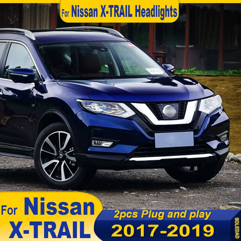 

Автомобильные фары в сборе Plug And Play для Nissan X-TRAIL 2017 2018 2019 2020, светодиодные фонари, сигнальные лампы, аксессуары для дневного бега