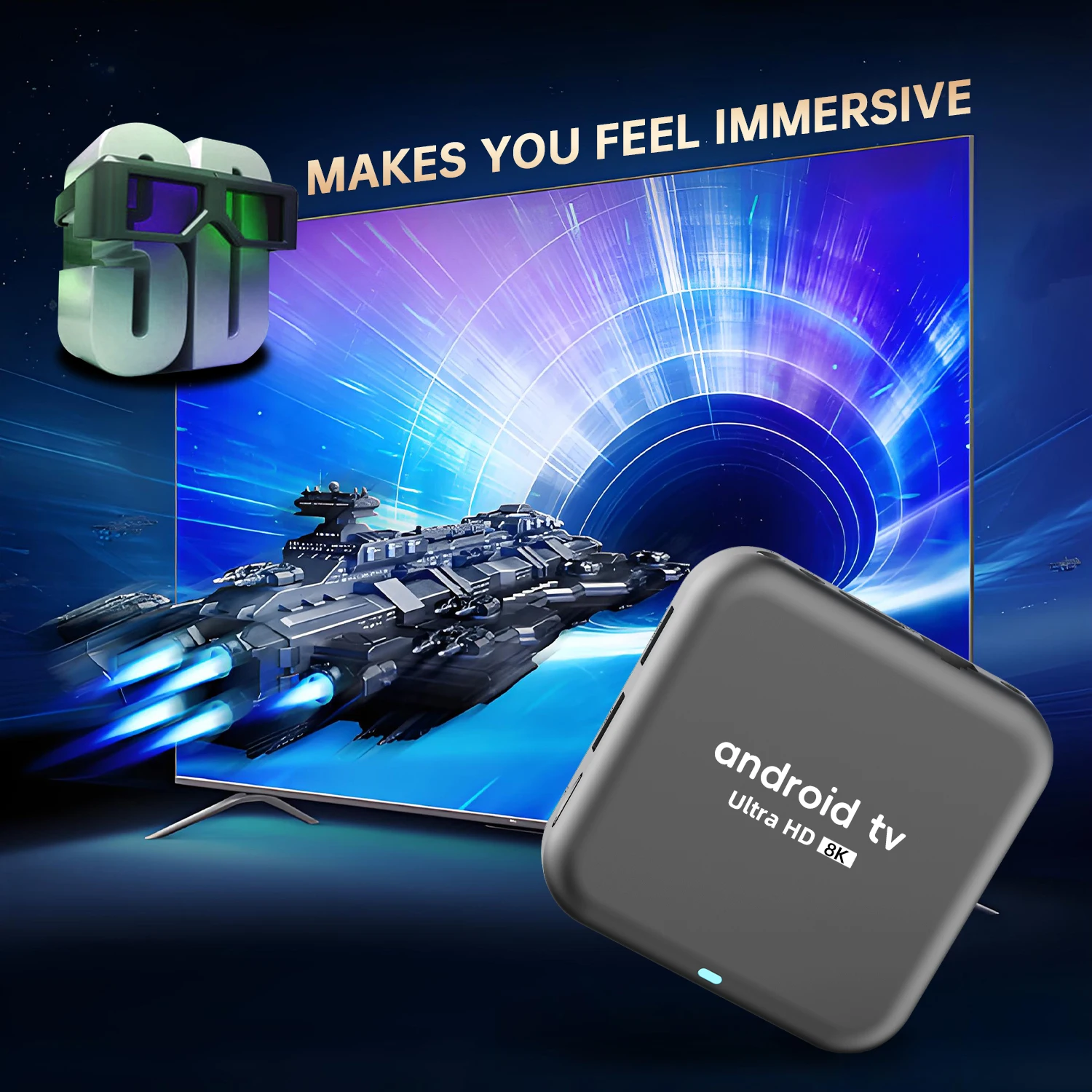8K Android 14 TV Box RK3518 WiFi 6 BT مشغل الوسائط الذكي التحكم الصوتي Google Play Netflix YouTube Set Top Box المسرح المنزلي