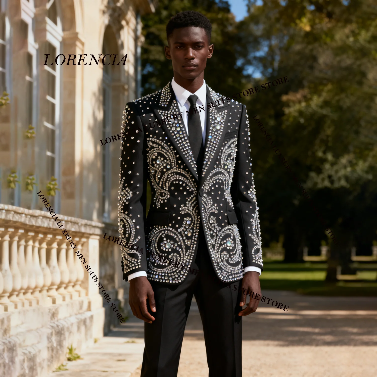 

Роскошные мужские костюмы с кристаллами и бриллиантами, украшенные стразами и бисером, блестящие тонкие Ropa hombre, комплекты из 3 предметов, мужские пиджаки для жениха