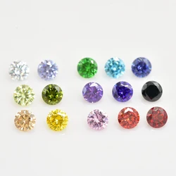 15pcs 1pcs of each colour 4.0mm~10.0mm Loose Round Shape Cubic Zirconia Bright CZ Stone AAAAA Best Quality Gems