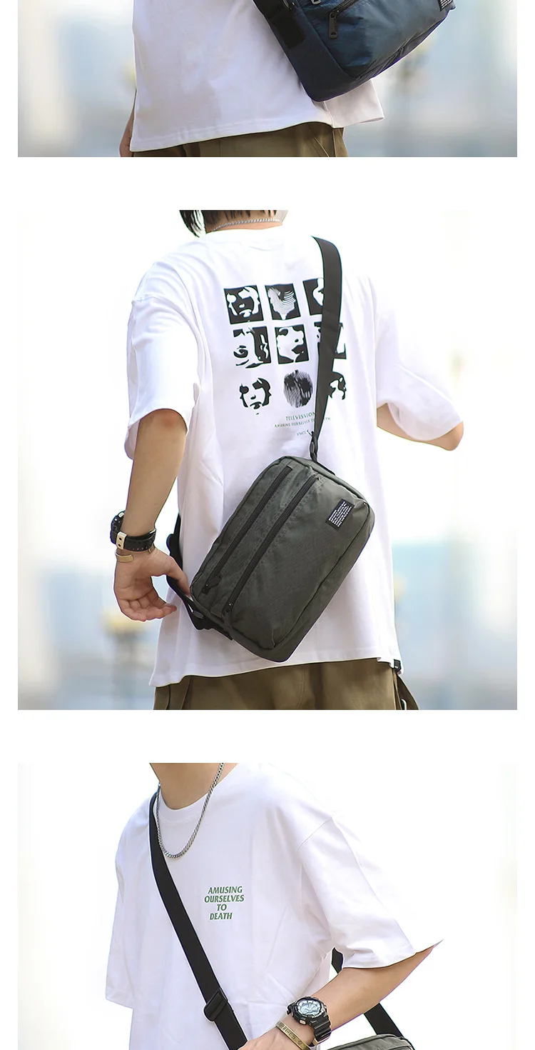 Minimalistische Crossbody-Umhängetasche für Herren, Japanisch Inspirierte Messenger-Tasche, Langlebig Wasserdicht, für Reisen & Täglichen Gebrauch, Unisex – Detail 5