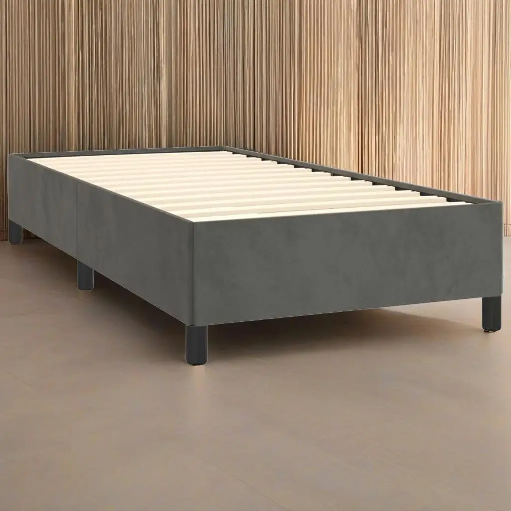 Dark Gray Twin Velvet Bed Frame 39.4x74.8 - Stylish Design Without Mattress