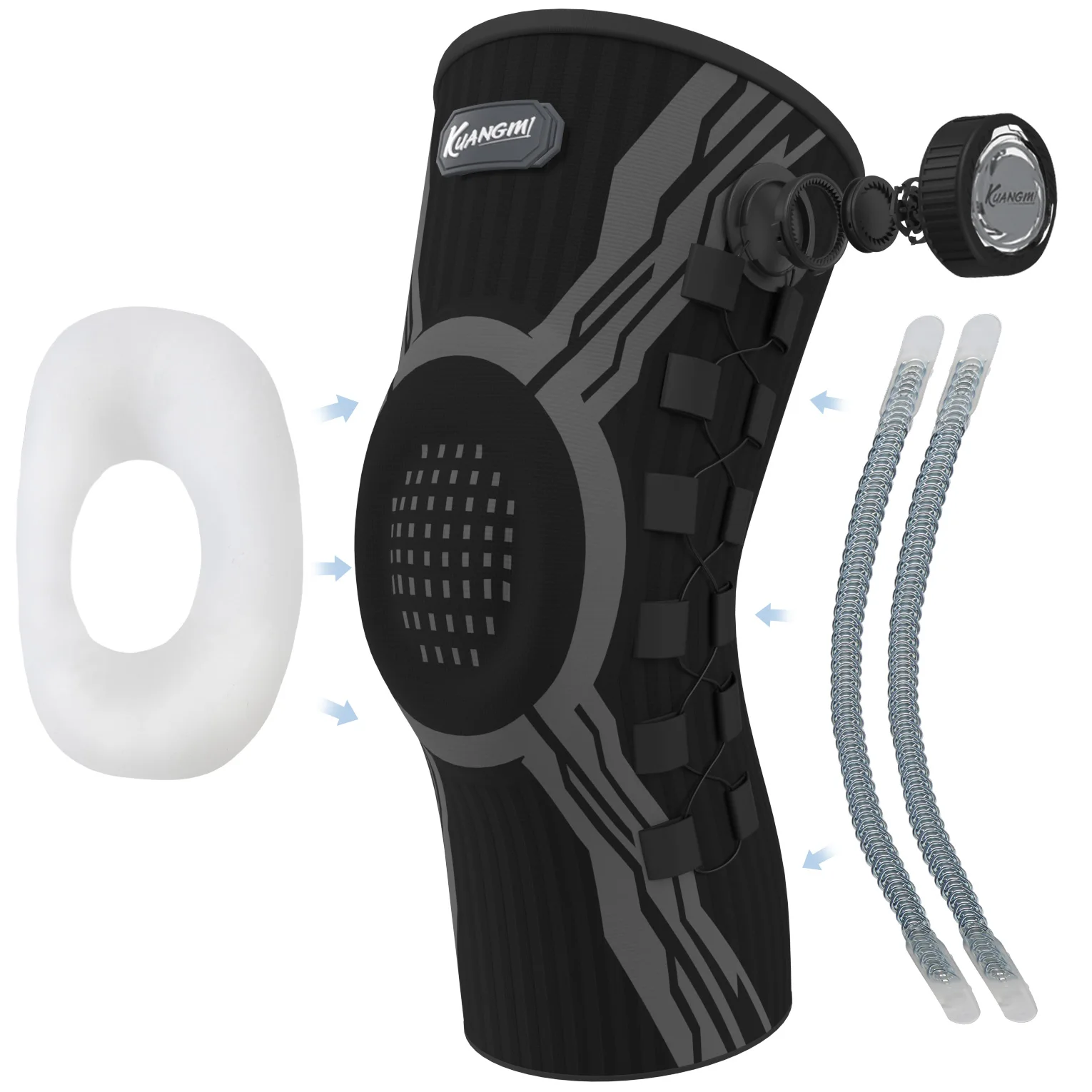 

Kuangmi Smart Knee Brace – Adjustable Knob for Custom Fit, Arthritis & Meniscus Relief, Joint Stability for Sports & Daily Use