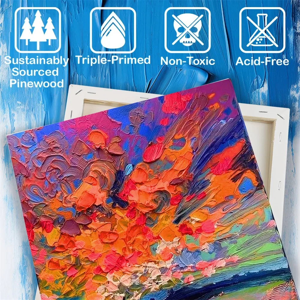 12 SZTUK Biała pusta tablica artystyczna Płótno artystyczne Tablica artystyczna Akrylowy obraz olejny Drewno + bawełna Malarstwo artystyczne Różnorodne rozmiary są