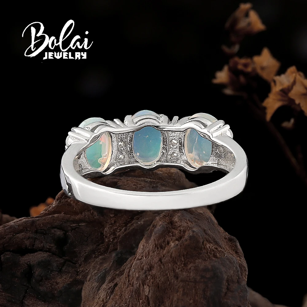 Luxury design 925 sterling silver October Birthstone Natural opal Ring fine jewelry gemstones for women birthday and party gifts - view 3