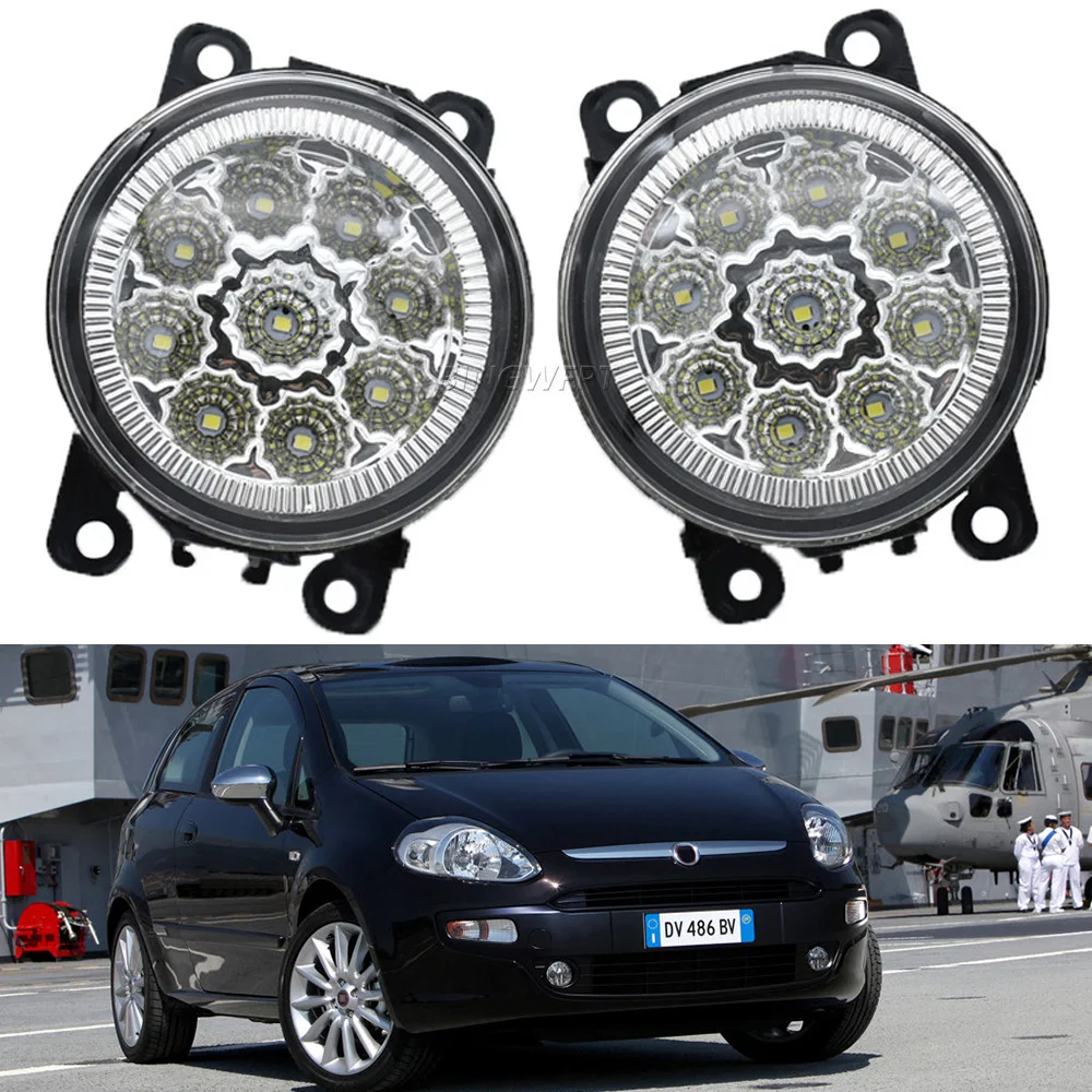 2 Pieces H11 Car LED Fog Light  Front Bumper Fog Lamp Styling For Fiat Punto Evo 2012 2013 2014 2015 2016 2017