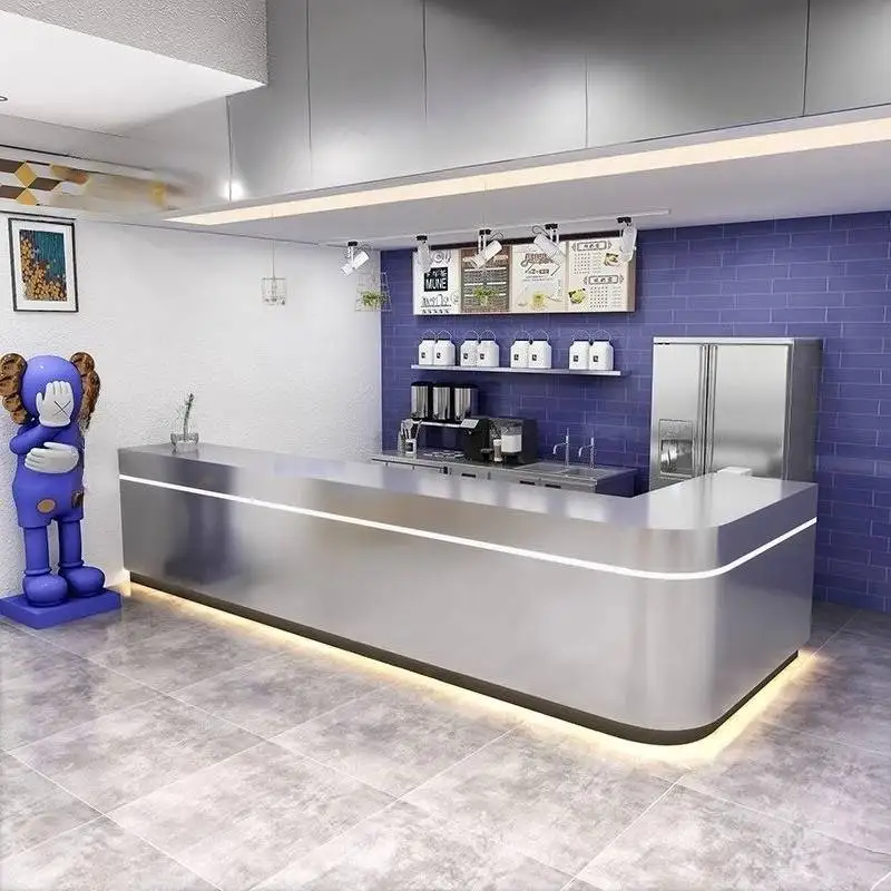 

Led Beauty Salon Reception Desks Restaurant Design Modern Front Reception Desks Cosmetic Shop Mostrador Tienda Office Furniture