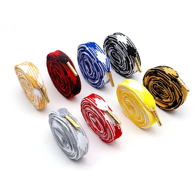 Coolstring 18mm/0.71inch Wide Fat Flat Shoelaces Two Tone Checkered Pattern Polyester Laces with Metal Tips for Canvas Sneakers