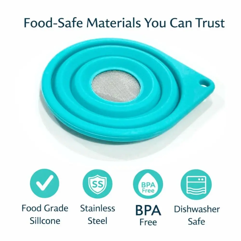 New Collapsible Fine Mesh Strainer Silicone Fold-Flat Tea Filter Screen Reusable 4” Coffee Strainer Cocktail Making