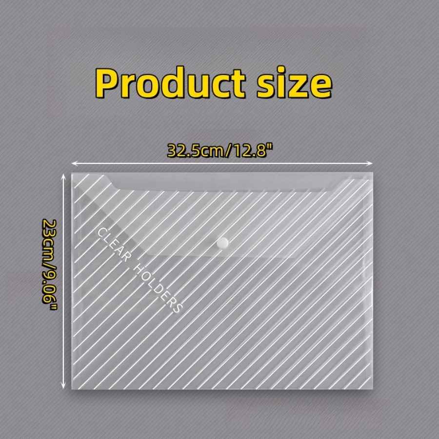 10pcs A4 Transparent Plastic File Bag Document Data Storage Bag With Snap Button Document Papers organizer Stationery supplies