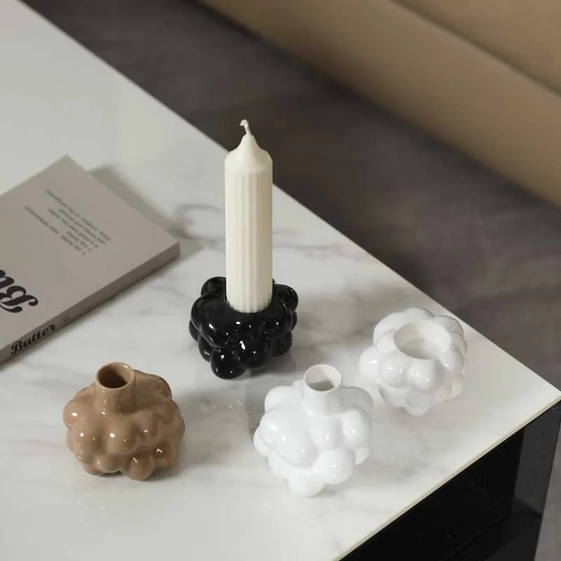 

Creative ceramic candle holder ornament modern simple home ins wind candle holder ornament crafts